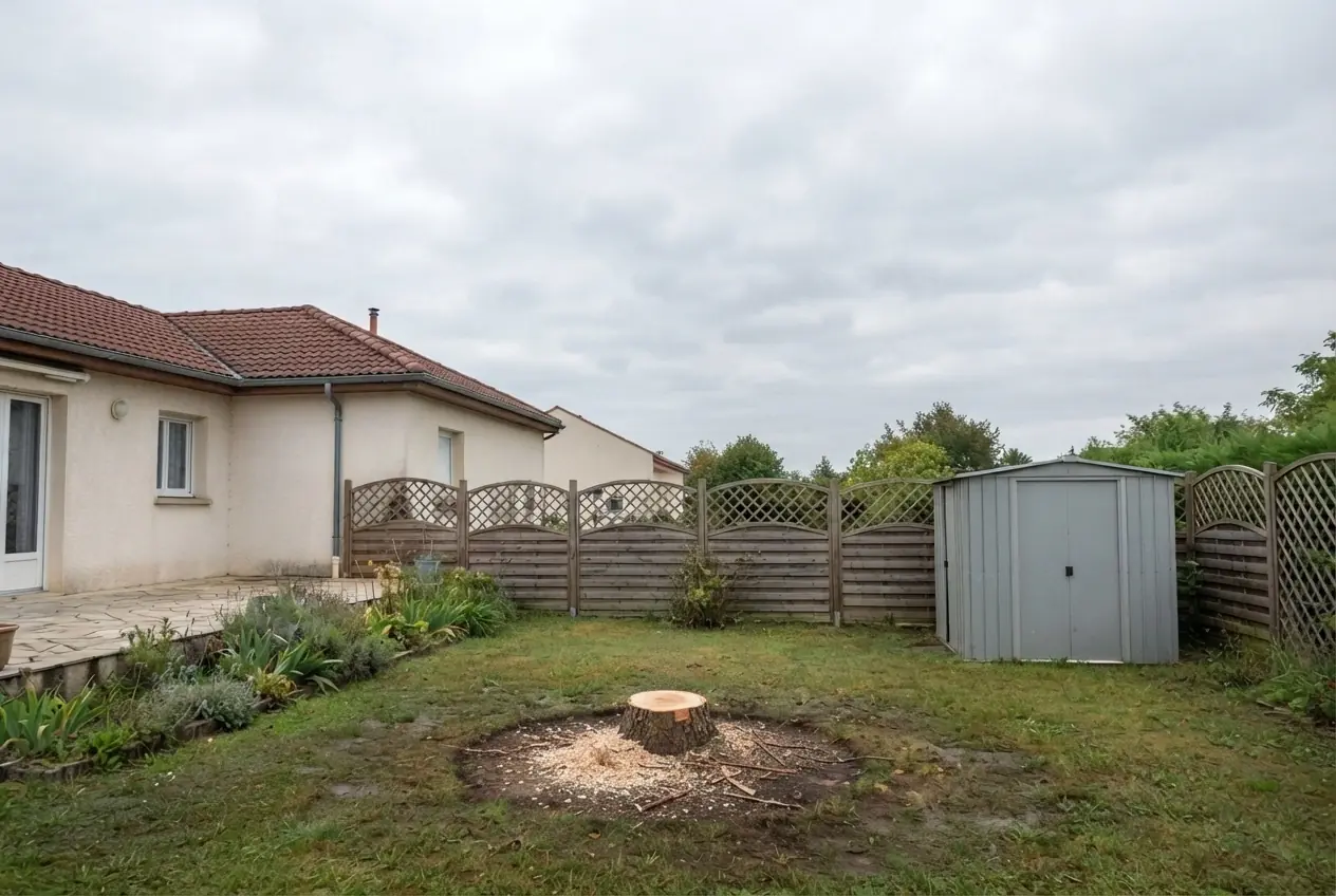 Jardin sécurisé après démontage d'arbre à Bessines