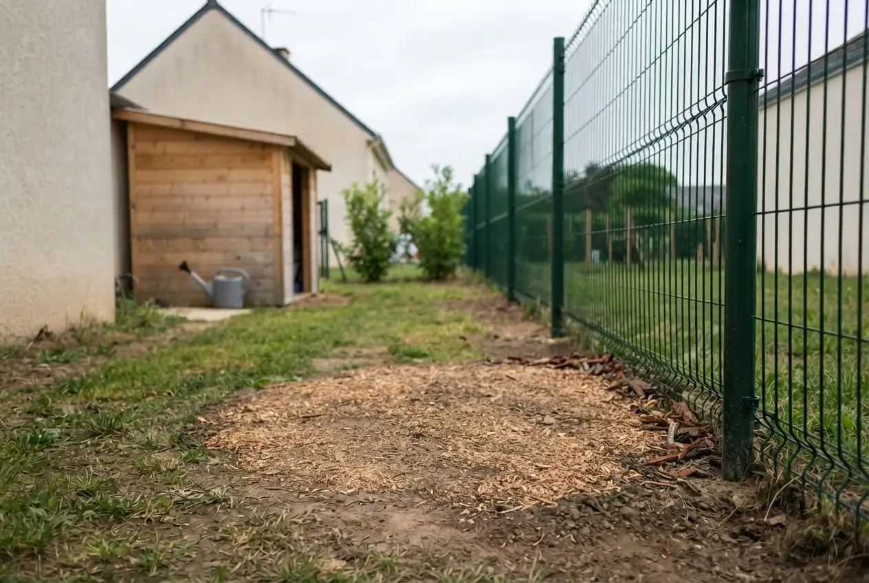 Terrain nivelé après rognage de souche à Échiré