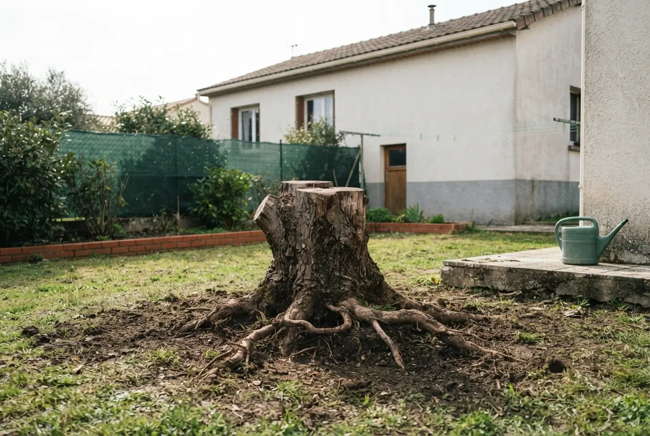 Souche apparente avant rognage à Niort