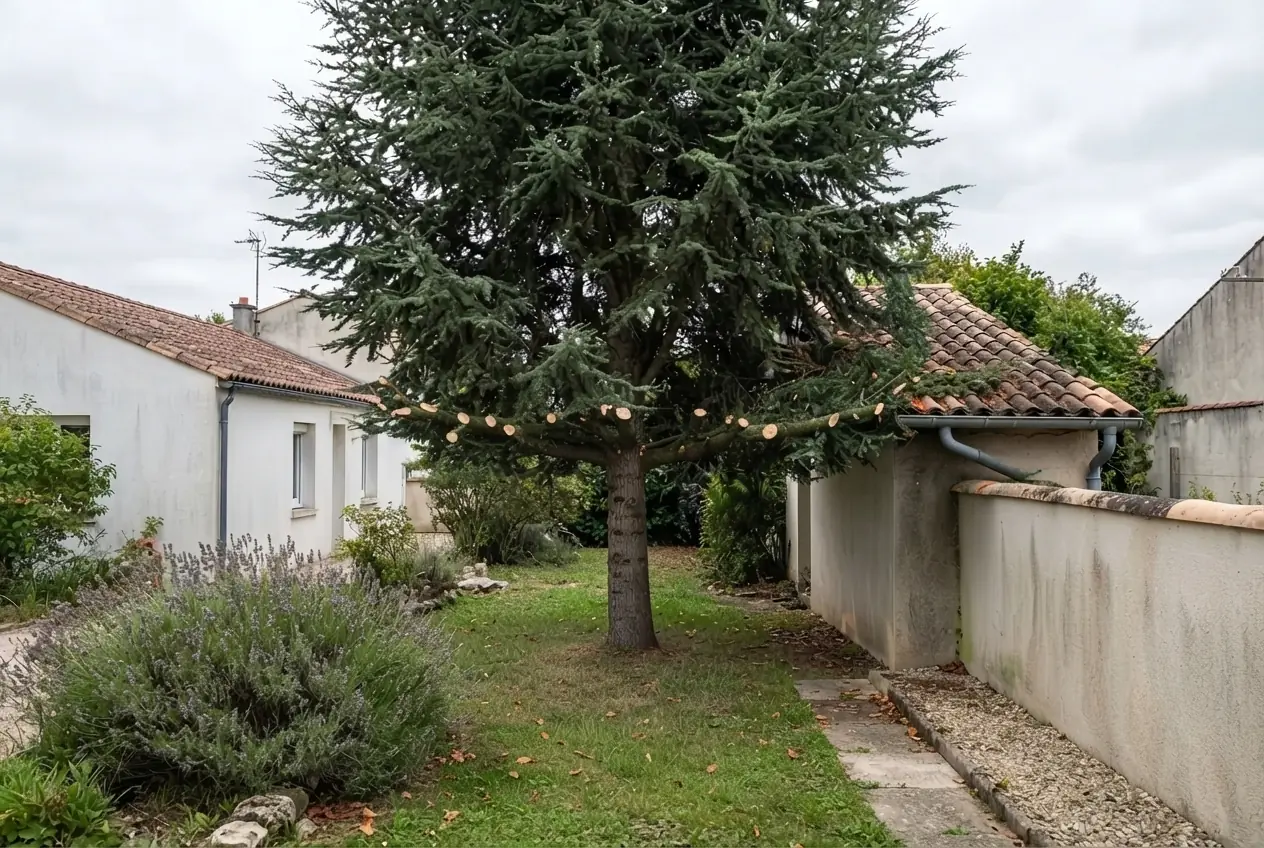 Cèdre allégé après taille douce à Niort